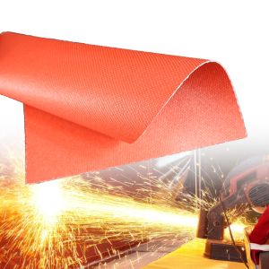 Double Side Silicone Rubber Coated Fireproof Fiberglass Fabric with Temperature