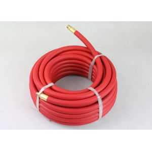 Cheap ID 3/8 inch x 25 ft Red flexible air hose with Brass 1/4 inch NPT fittings for sale