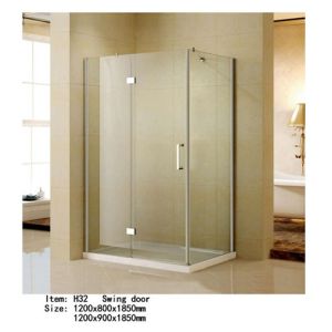 Rectangle Folding Frameless Glass Shower Enclosures With Stainless Steel Hinges