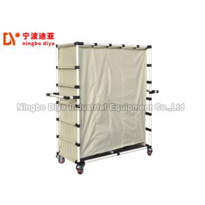 Simple Operation Canvas Lean Trolley / Stainless Steel Storage Trolley