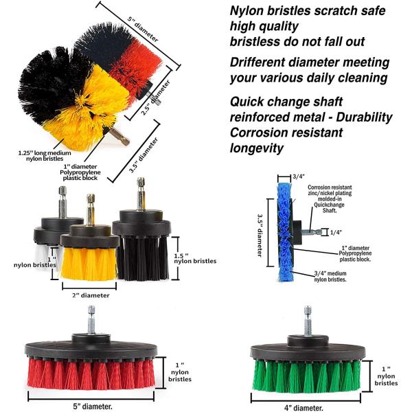 20pcs Power Drill Brush Accessories Set 350g 15cm Extension Attachment