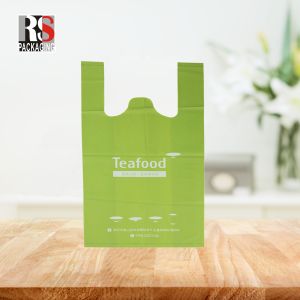 Recycled T Shirt Patch Handle Plastic Bags For Grocery Shopping Customized Color