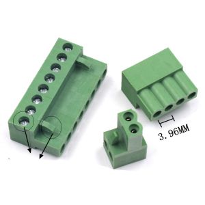 3.96mm Pitch PCB Pluggable Screw Terminal Blocks Plug + Pin Header Socket Green