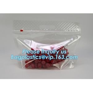frosted reclosable zipper plastic bags with slider k, round bottom slider grape