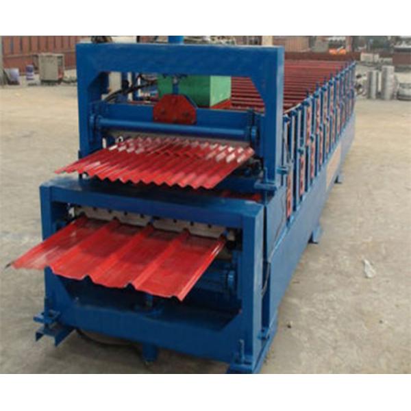 Quality Automatic Corrugated Double Layer Roll Forming Machine With Manual Decoiler wholesale