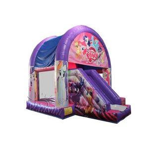 Ponies Theme Inflatable Bounce House With Slide WSC-265 PVC Material