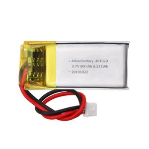 Light Rechargeable Custom Mini LiPo Battery 3.7 V 60mAh 401020