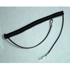 Cheap Retractable expanding 2.5mm dia rubber coated strong coil lanyard with long tail&amp;oval hook for sale
