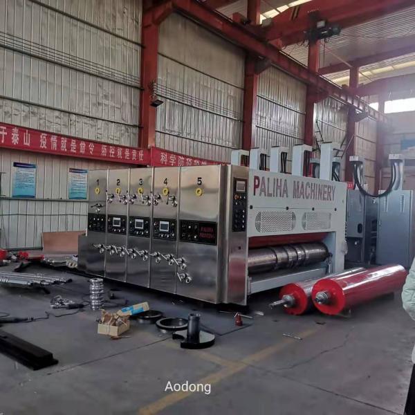5.5kw Corrugated Flexo Printing Machine , Pizza Box Die Cutting Machine