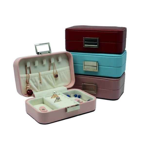 Quality Lightweight Mini Portable Travel Jewelry Box With Handle Many Compartments wholesale