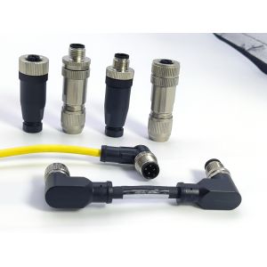 Waterproof M23 Power Connectors 12 Pin 23mm EMC Shielding IP67 4-9 Contact