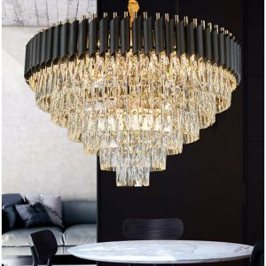 G4 Light Source Diameter 100cm Modern Gold Crystal Raindrop Chandelier