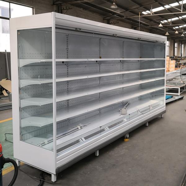 Supermarket open milk yogurt cooler, multi-deck refrigerator fruit display stand