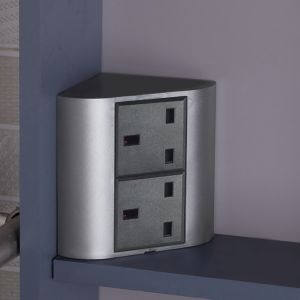 Office & Home Desk Corner UK Socket with 2 Outlets for Multiple Devices