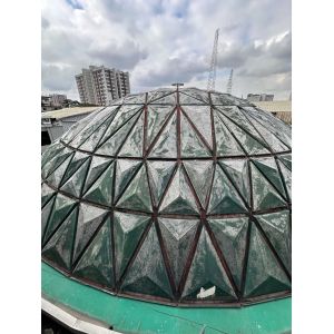 Aluminum Alloy Dome Roof Building with FRP Fiber Sheet glass skylight cover