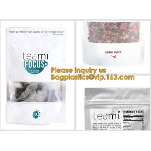 Biodegradable foil pouch standing up spice bag Clear Window Food Packaging Bag