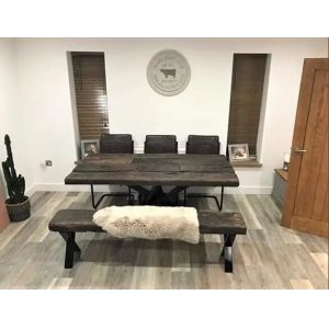 X SHAPED STEEL BENCH LEGS WITH TOP SUPPORT BAR