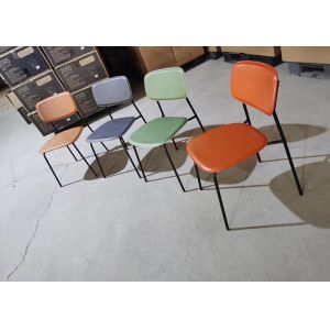 Cheap Breathable Streamline Stacking Dining Chair 44cm Iron Leg for sale