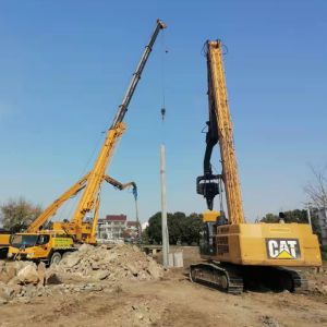 18m Excavator Mounted Pile Driver 60 Ton , Vinyl Sheet Pile Driver