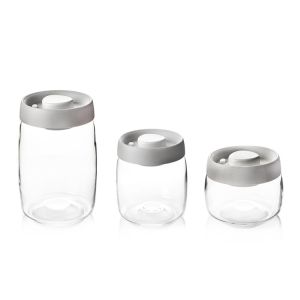 Wholesale Vacuum Jar Food Storage Canister Transparent Borosilicate Glass With
