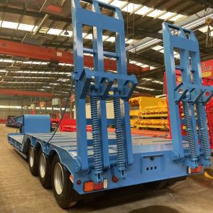 Cheap 3 Axles Excavator Transport Gooseneck Lowboy Trailer Semi Low Loader Trailer for sale