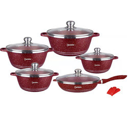 Hot Selling Aluminium Pots Sets Cooking Cookware Medical Stone Nonstick Forged
