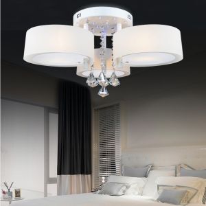 Round crystal ceiling lamp with Acrylic Lampshade for Indoor home Lighting