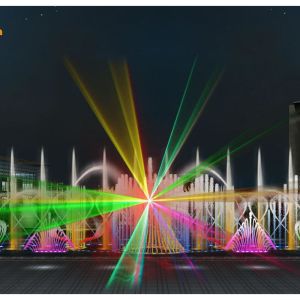 Customized Size Waterscape Laser Water Screen Movie Show Fountain ISO CE