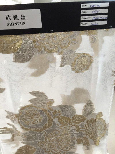 Quality silk/metallic clipped jacquard wholesale