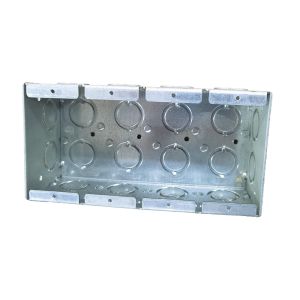 Cheap 4 Gang Steel Conduit Box 1.60mm Thickness PreGalvanized 1/2&quot; 3/4&quot; Knockouts for sale