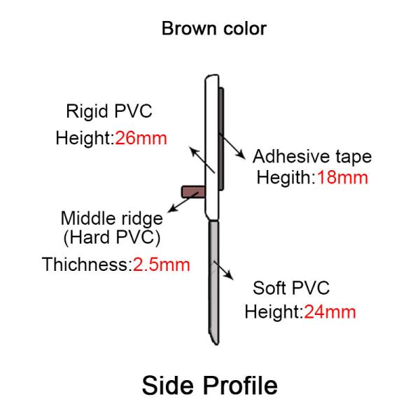 3mm Gaps Brown Door Bottom Seal Strip Water Resistance