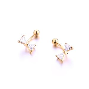 Internally Thread Prong Set CZ Belly Button Ring Dangle Body Piercing Jewelry