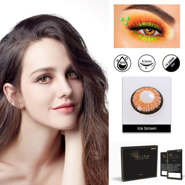 KSSEYE Color Changing Natural Golden Brown Contacts Lenses 1 Year 14.5mm