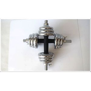 Cheap adjustable chromed dumbbell set with rubber bar ,knurl bar 15kg 20kg 30kg 40kg 50kg 60kg for sale