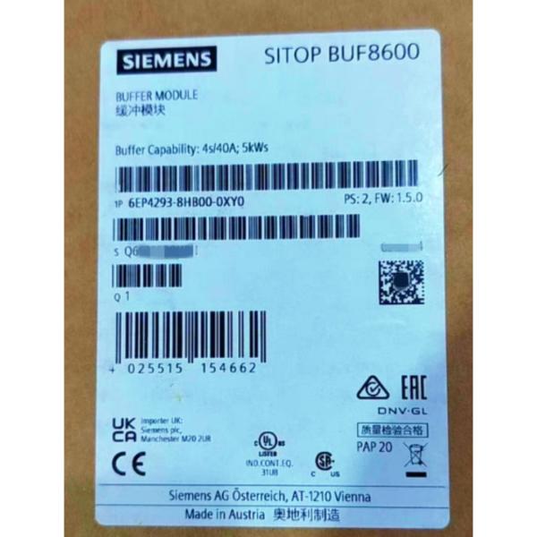 SIEMENS 6EP4293-8HB00-0XY0 SITOP BUF8600 4S BUFFER MODULE FOR PSU8600 BUFFER