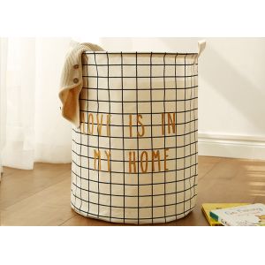 Cheap Puting Foldable washing laundry clothes basket toy storage bag large box customized Grey plaid love is in my home for sale