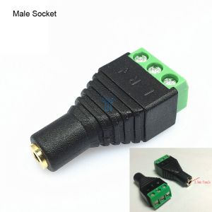 3.5mm 3-Pole Stereo Headphone Audio Male Jack Female Plug to Screw Terminal