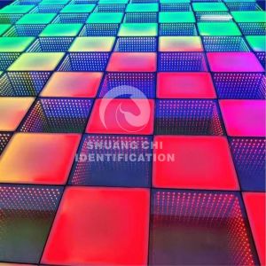 Outdoor Wedding Party Glass Dance Floor with 3D Neon Mirror Light and RGB Color
