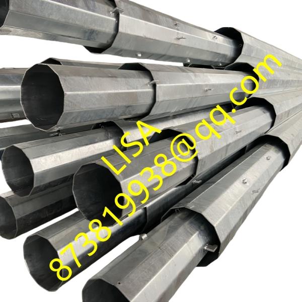 Quality Hongxin Hot Dip Galvanized Polygonal Direct Embedded Tapered 90FT Transmission and Sub-transmission Steel Poles wholesale