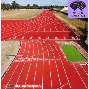 China Iaaf Professional 400 Meters 8 Lanes Athletic Rubber Running Track Full PUR Mixed Casting on sale