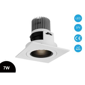 Cheap Anti Glare Design 7W Square CITIZEN COB LED Recessed Downlight 300K 37V CE RoHs for sale