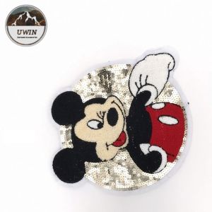 Cartoon Mouse Disney Embroidered Patches , Popular Disney Sew On Patches Custom