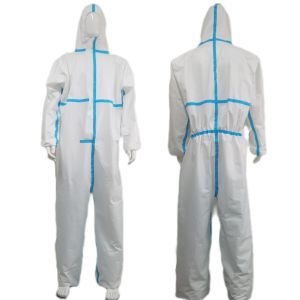 VASTPROTECT-604 Microporous Nonwoven Coverall With Stick Strip En14126 Working