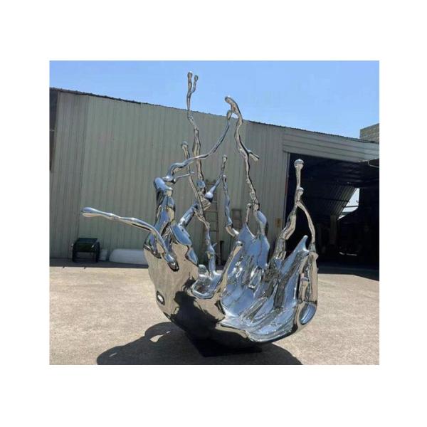 Quality Creative Garden Stainless Steel Wave Sculpture With Regular Size 150 Tall wholesale