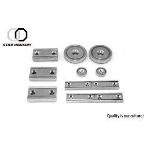 High Durability Permanent Pot Magnet , Strong Monopole Magnet With Hook