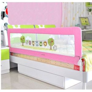 Pink Cartoon Plastic 1.8m Portable Bed Rails Mesh Toddler Bed Rail