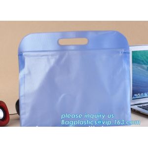 Biodegradable custom colored PVC zipfile document folder a4 document bag