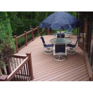 Environmental Friendly WPC Deck Flooring For Prefab Pergolla High Impact