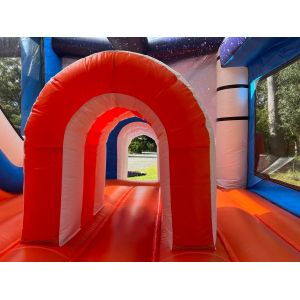 Customize Space Shuttle Bounce House With Slide For Kids Jumping Climbing