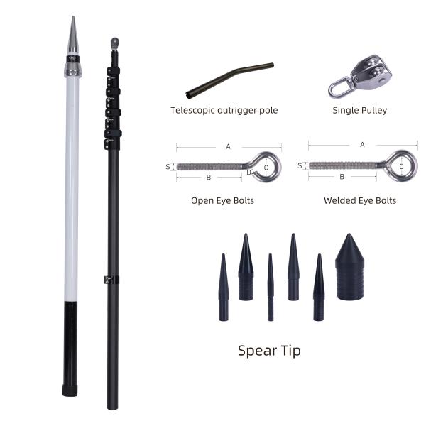 24FT Carbon Fiber Outrigger for Fishing Lightweight High Strength UV Corrosion